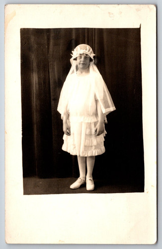 1910s rppc little girl white - 1910s,