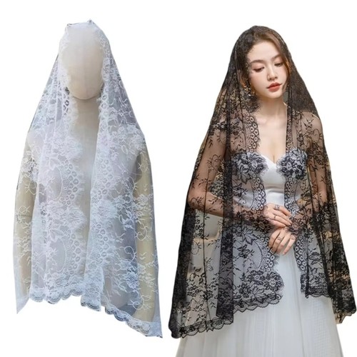 Lace catholic veil black - lace,