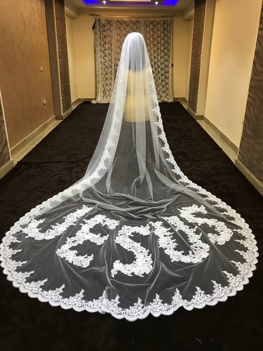 Bridal veil embroidery name - veil,